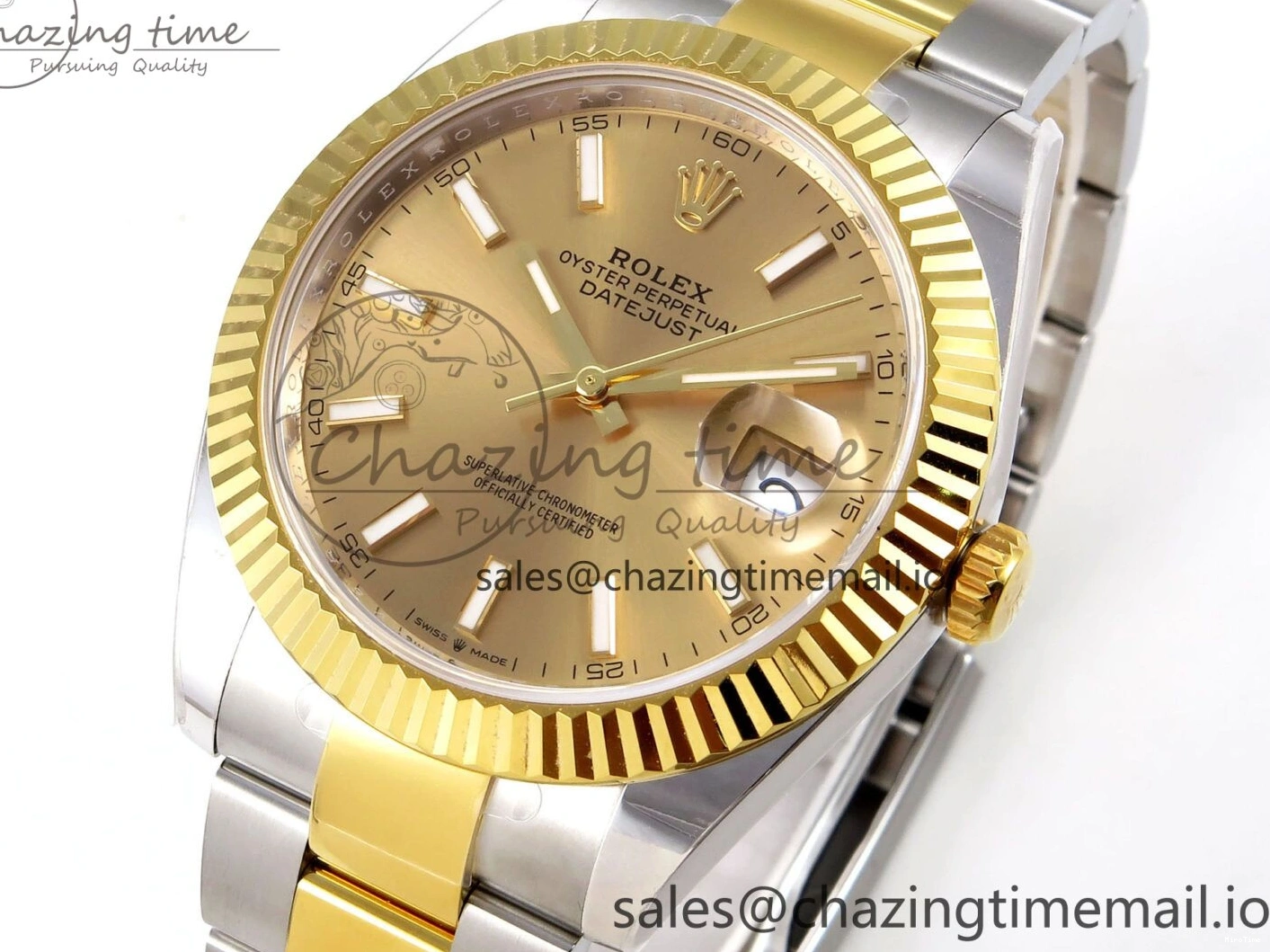 MiroTime 0201 Breathable DateJust 41 SS YG ARF 1:1 Best Edition 904L Steel YG Stick Dial on Oyster Bracelet SH 1260